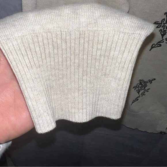 Sundance Oatmeal Embroidered Long Sleeve Button Up Boho Cardigan Sweater XXL - Picture 5 of 12